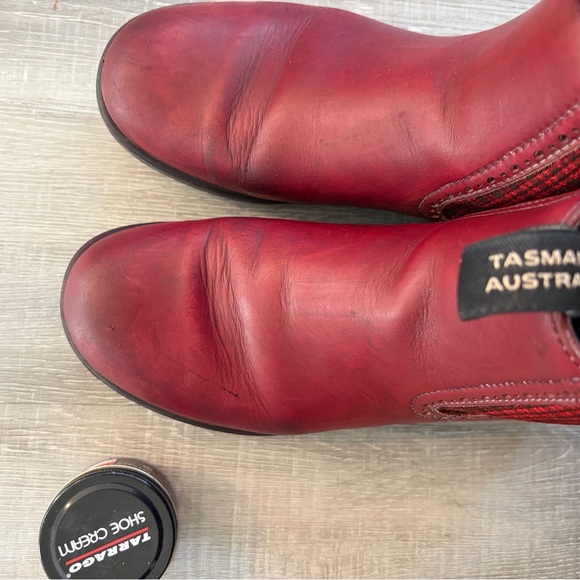 Blundstone 1442 Burgundy Rub with Tartan Elastic Boot Women’s 9 - Picture 8 of 8